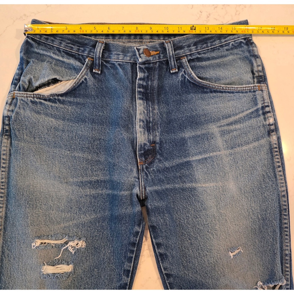 Rustler Distressed Straight Leg Jeans Mens 32x32 Blue Denim Vintage Style - Picture 6 of 9